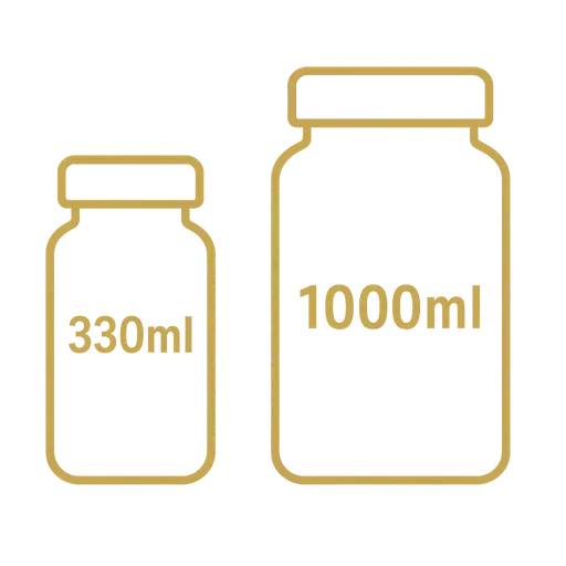 Dostupné velikosti 330 ml a 1000 ml